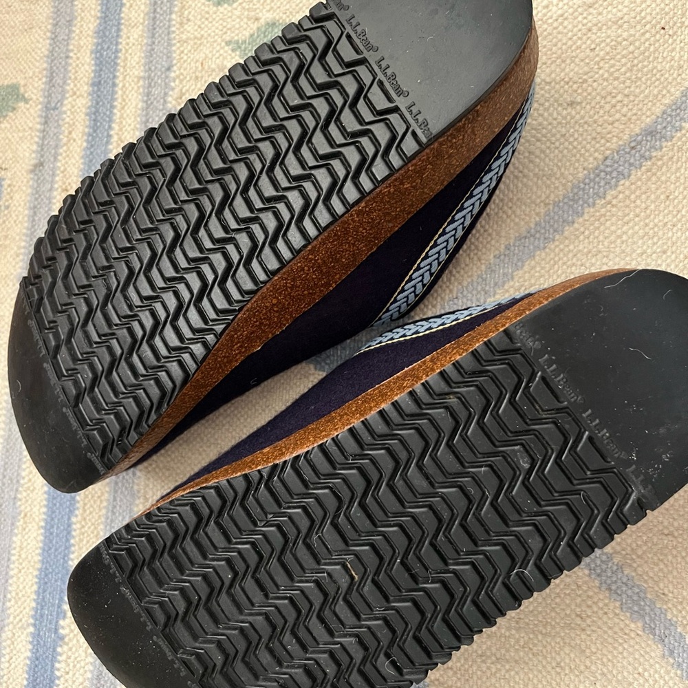 LL Bean Navy Wool Slip-On Clogs size 9 - Picture 4 of 7